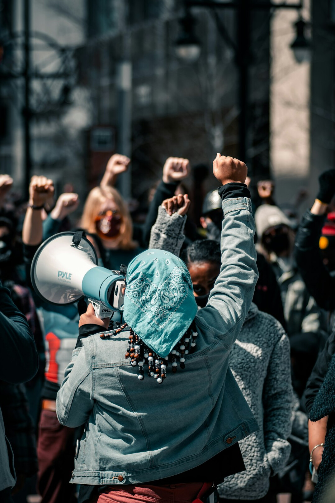 protest crowd division